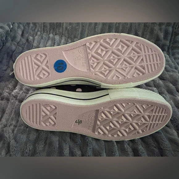 Black & Pink Polka Dot Lift Converse All-Star High Top Sneakers A10688C - Picture 5 of 13